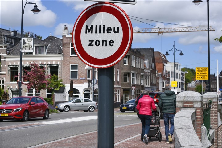 Milieuzone in de binnenstad van Leiden