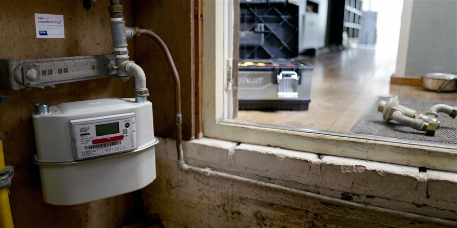 Gasmeter in een oud huis