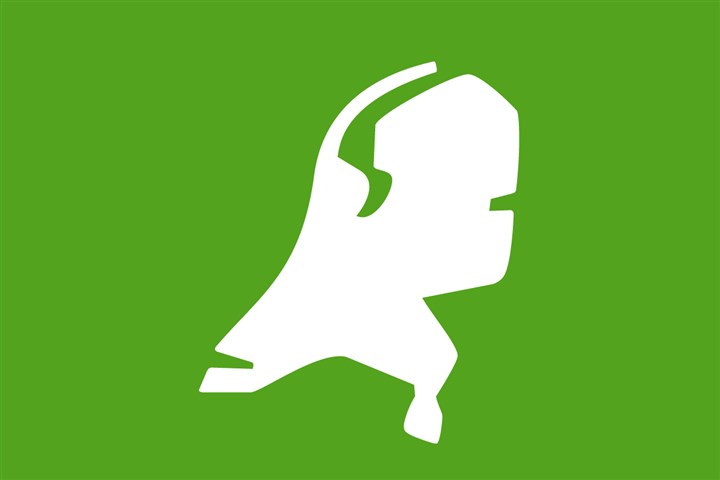 Schematische weergave van Nederland in het wit op groene achtergrond