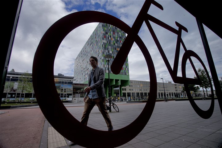 Een studentenflat op het terrein De Uithof van de universiteit van Utrecht