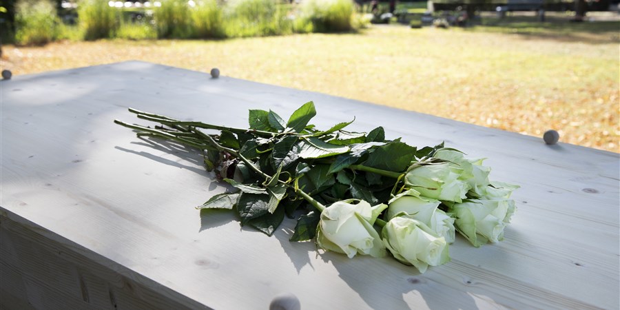 Flowers on a coffin