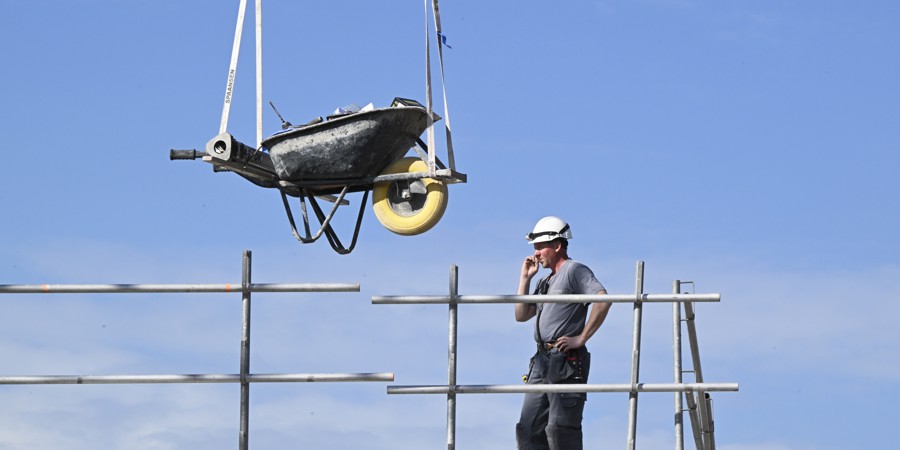 Construction workers on a construction site