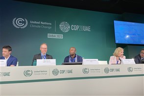 2023 UN Climate Change Conference in Dubai attended by CBS researcher Otto Swertz &#40;second from the left&#41;