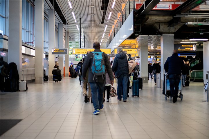 People at Schiphol Airport Amsterdam