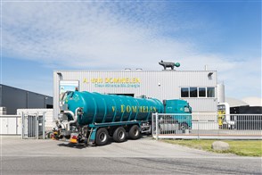 Tankwagen voor biomassacentrale van de firma Van Dommelen