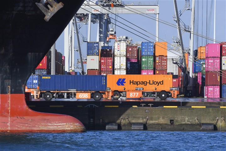 Container vessel at Maasvlakte, Port of Rotterdam