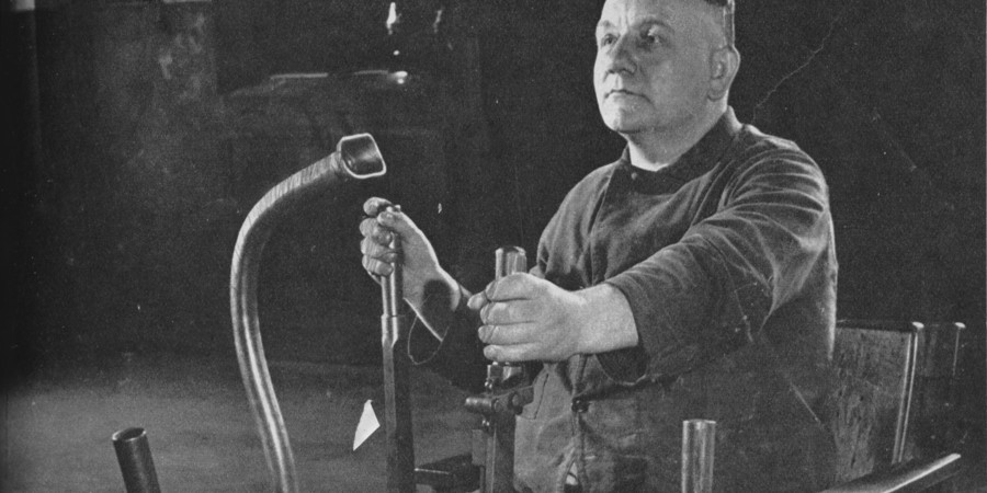 Ophaalmachinist van de Domaniale Mijn in Kerkrade. 1947 Ophaalmachinist van de Domaniale Mijn in Kerkrade. 1947