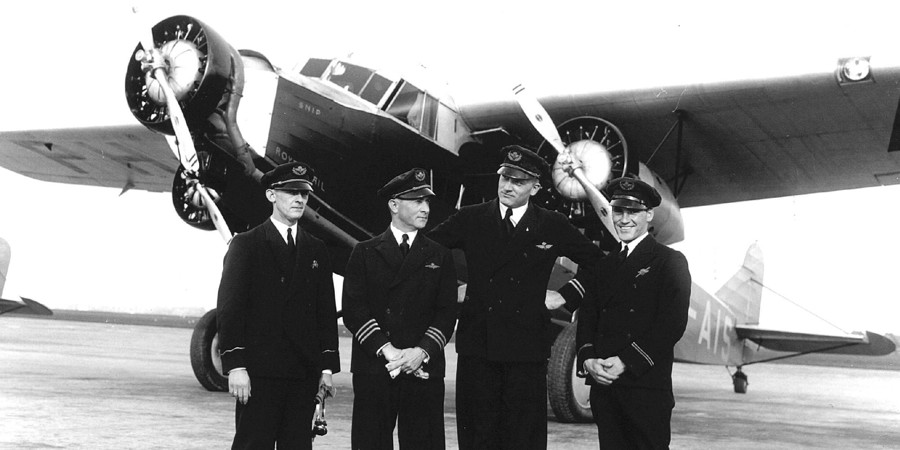 PH-ATS voor haar eerste transatlantische vlucht.