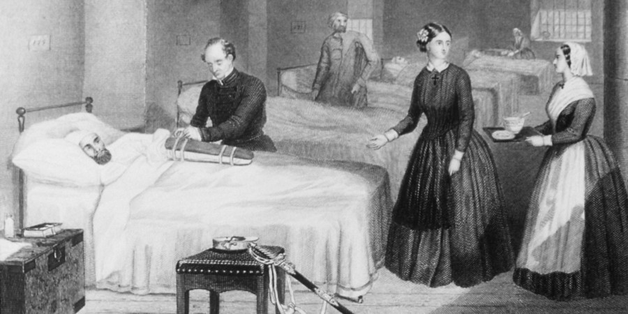 Florence Nightingale (1820-1910) de Engelse verpleegster en ziekenhuishervormer.