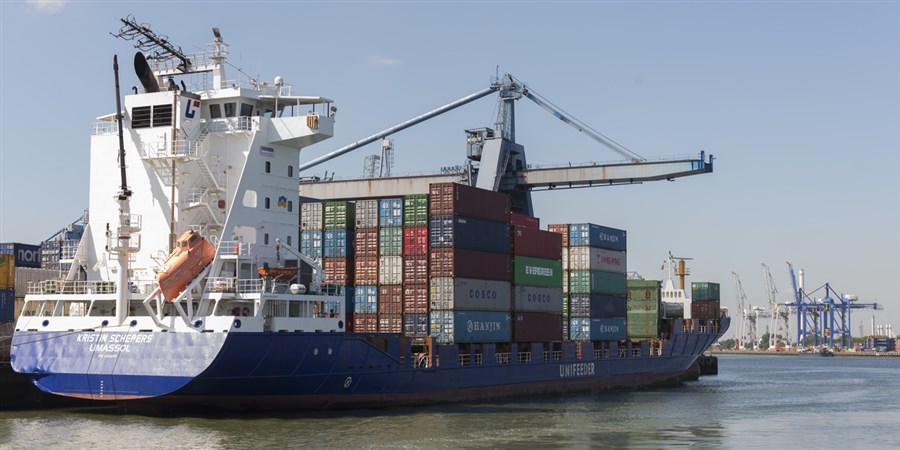 schip, scheepvaart, containers, Rotterdamse haven