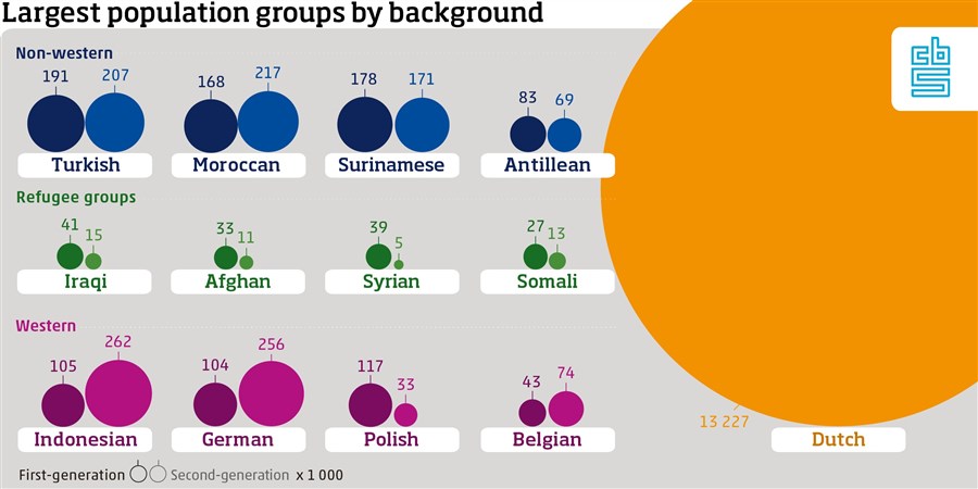 Infographic largest population groups by background