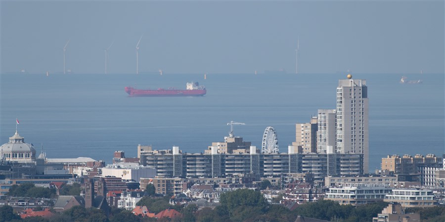An oil tanker off the Dutch coast