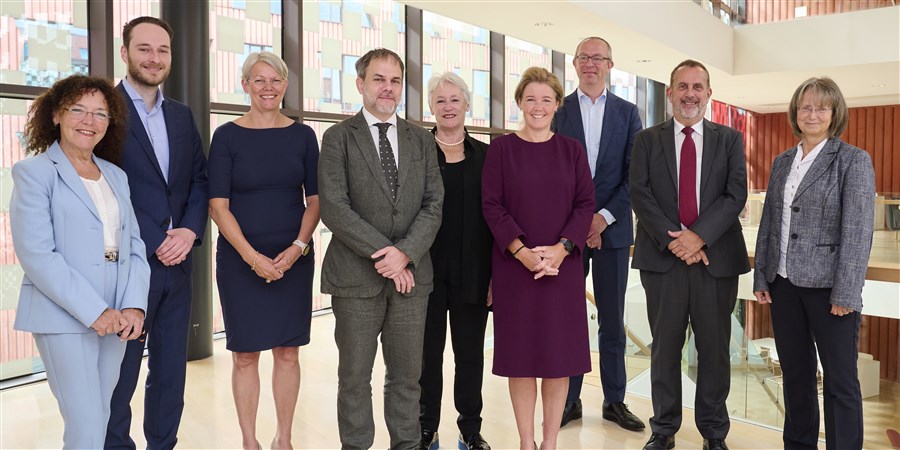 The Peer review team with Director General Angelique Berg (sixth person from the left)