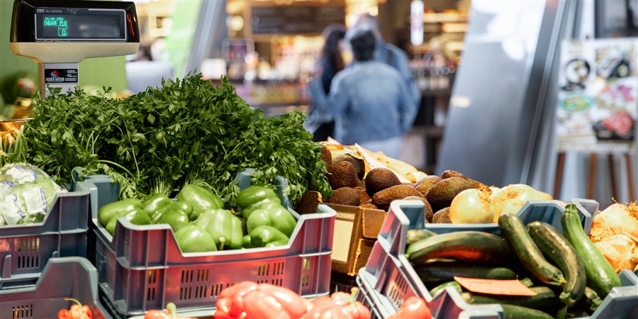 Groente in een winkel