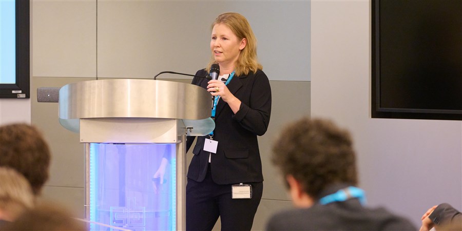 CBS-onderzoeker en woordvoerder Marjolein Jaarsma was dagvoorzitter tijdens het symposium over ondernemend Nederland