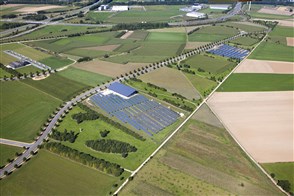 Luchtfoto Nederland, Heerlen, zonnepanelen veld