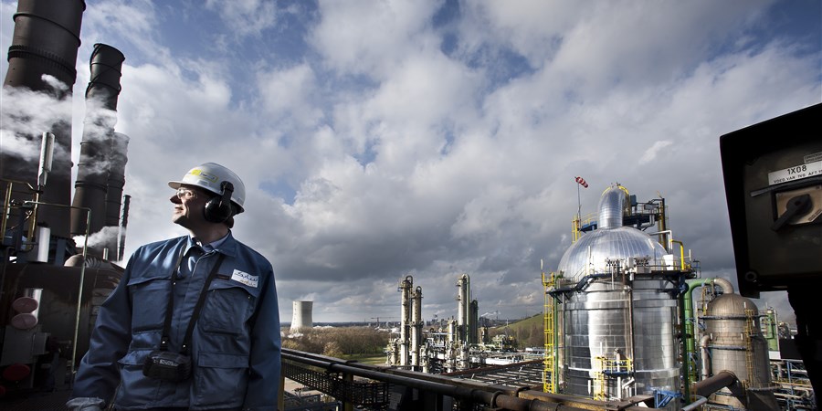 Factory worker at a gas facility.