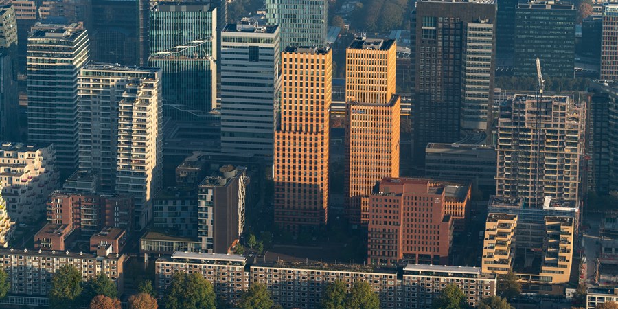 Luchtfoto Zuidas, Amsterdam
