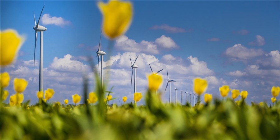 Wind turbines in the province of Flevoland