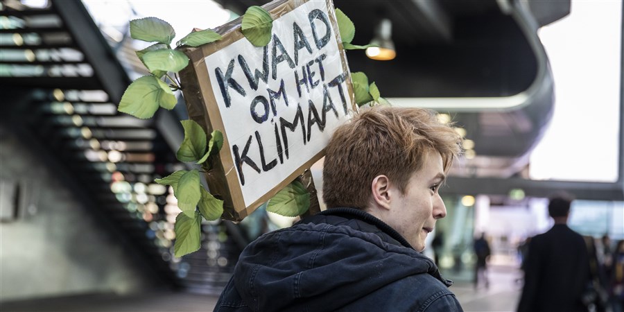 Participant in the climate protests